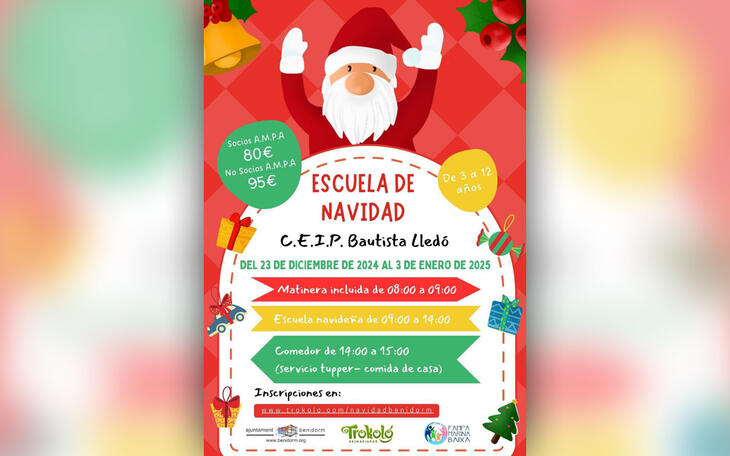 Benidorm tendrá una nueva edición ‘Escuela de Navidad’ para facilitar la conciliación durante las vacaciones escolares